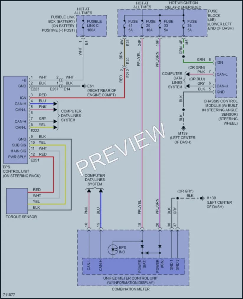 2020 Nissan Altima Electronic Power Steering wiring diagram preview