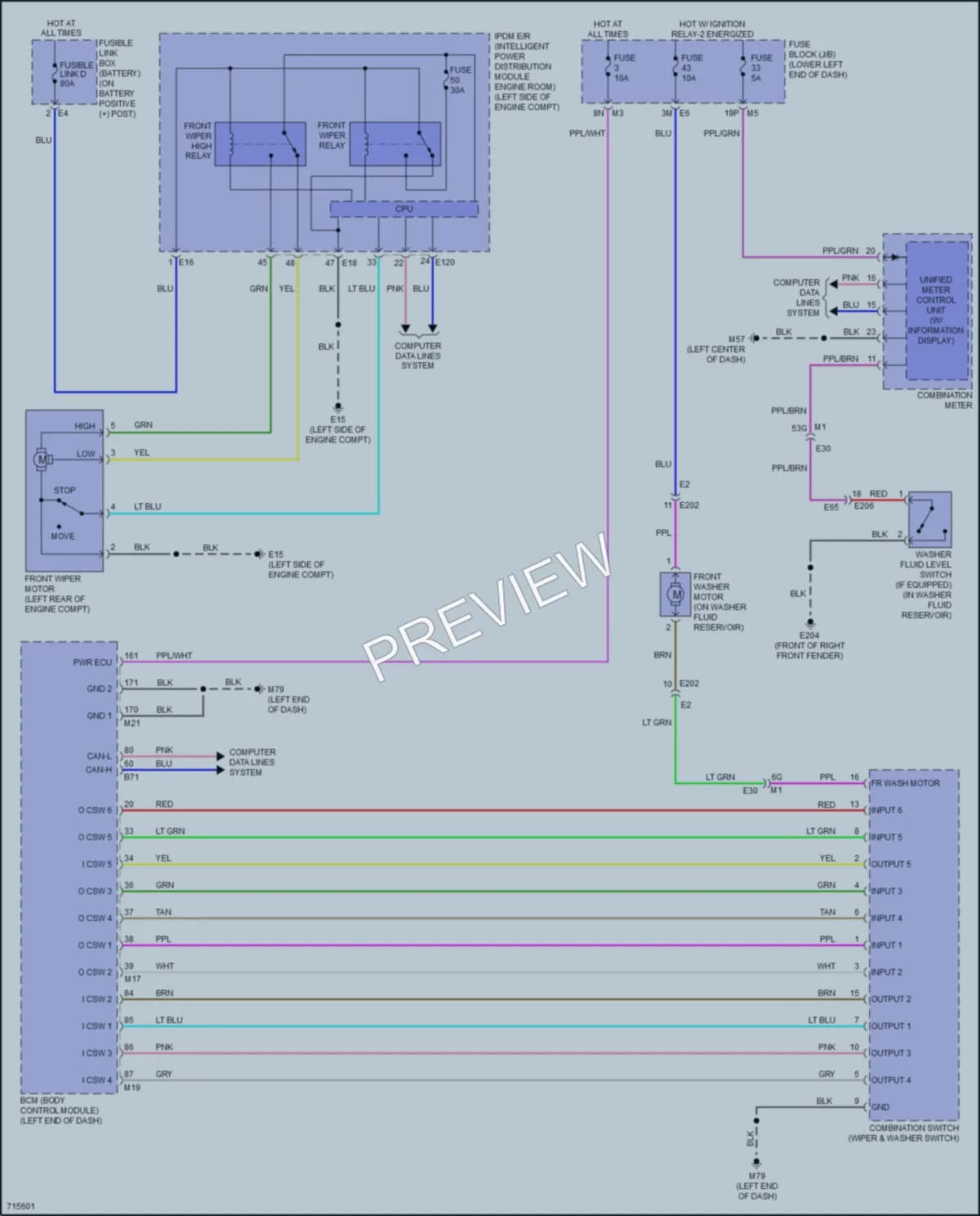 2020 Nissan Altima Wiper Washer wiring diagram preview