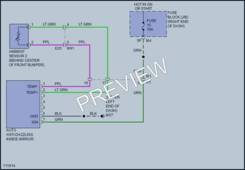 2020 Nissan Frontier Power Mirrors wiring diagram preview