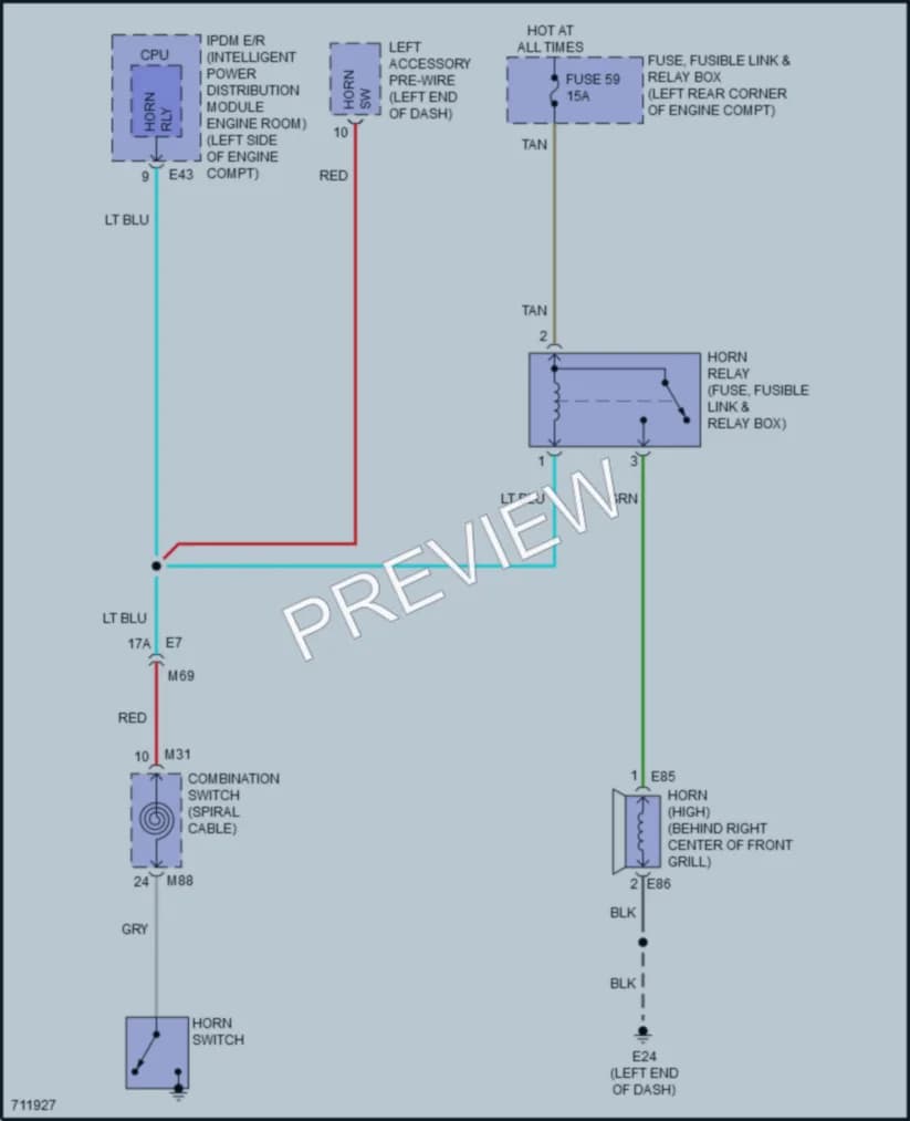2020 Nissan Kicks Horn wiring diagram preview
