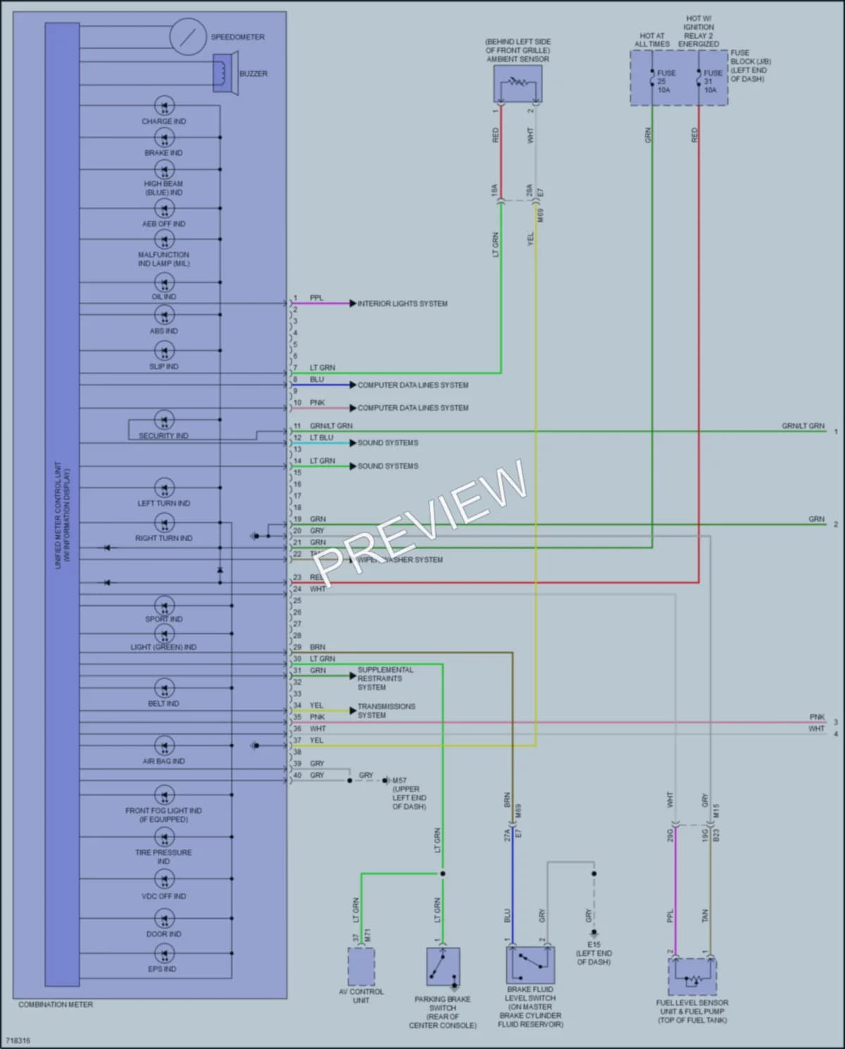 2020 Nissan Kicks Instrument Cluster wiring diagram preview
