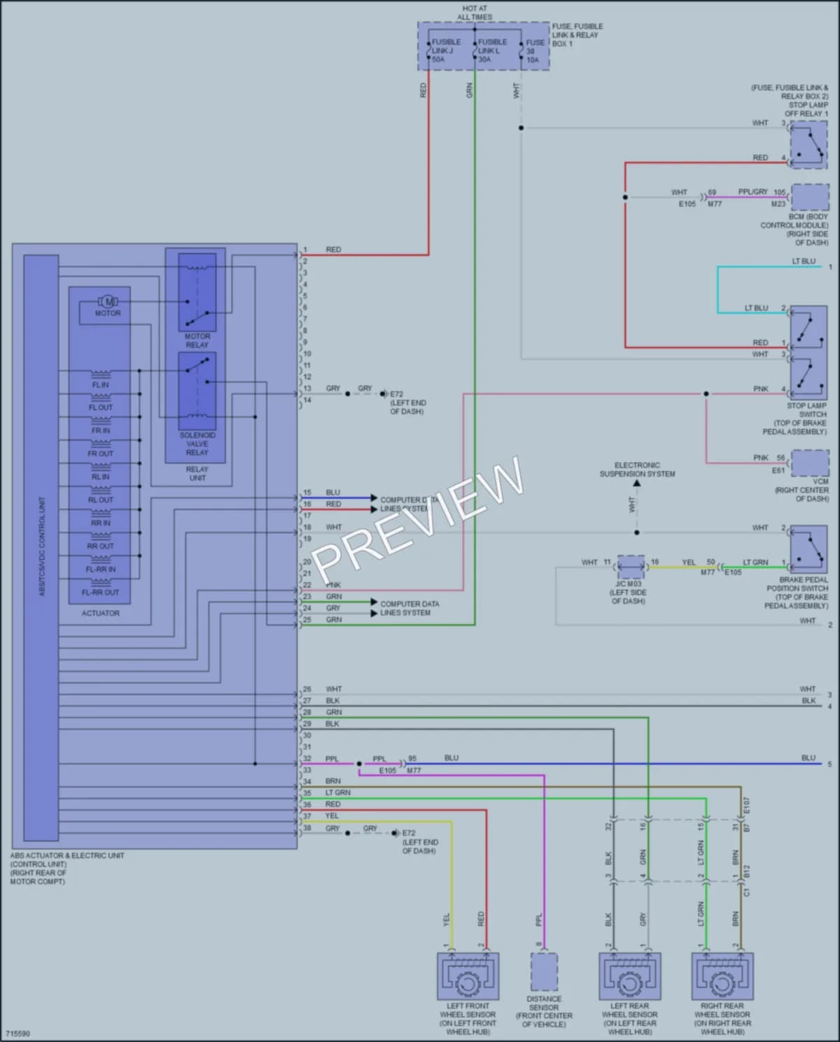 2020 Nissan LEAF Anti Lock Brakes wiring diagram preview