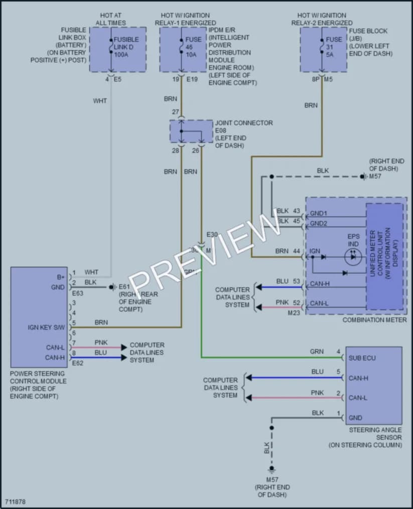 2020 Nissan Maxima Electronic Power Steering wiring diagram preview