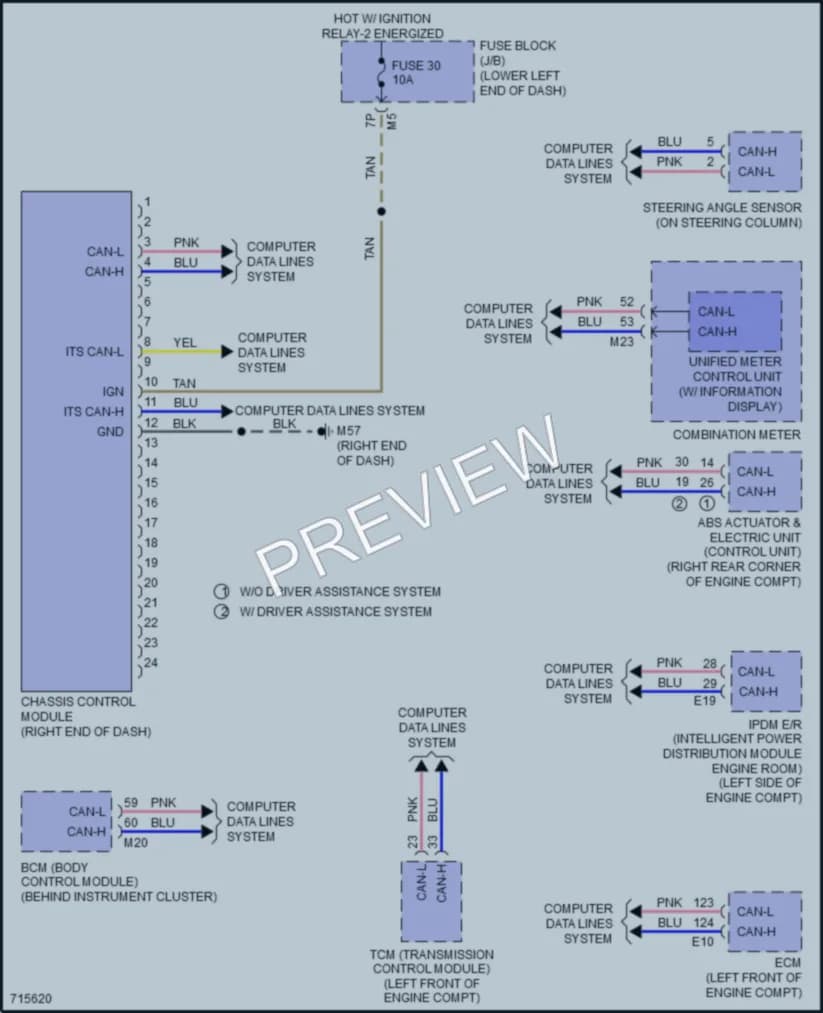 2020 Nissan Maxima Electronic Suspension wiring diagram preview