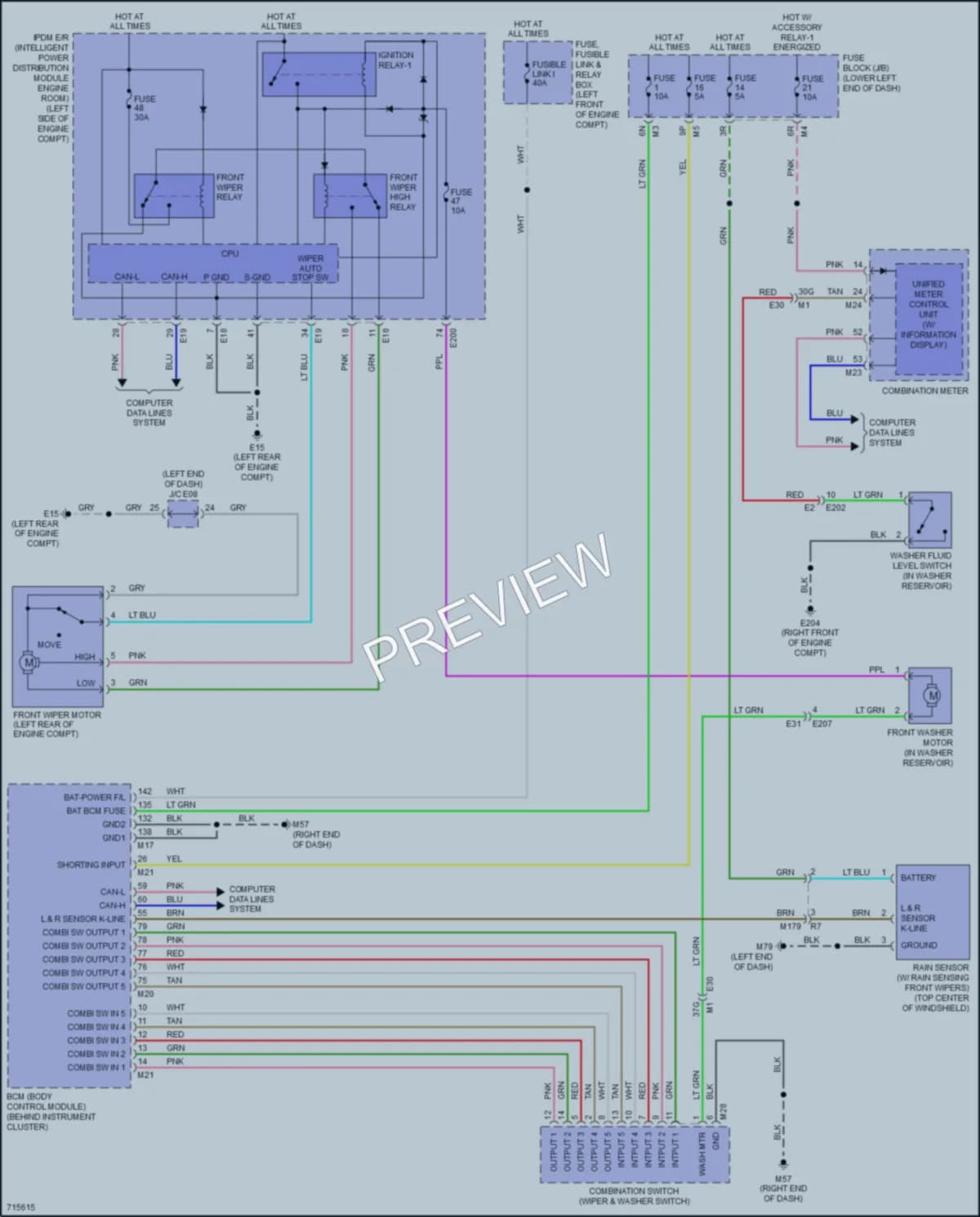 2020 Nissan Maxima Wiper Washer wiring diagram preview