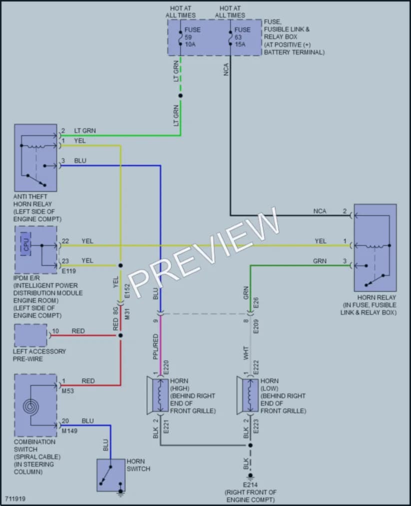 2020 Nissan Murano Horn wiring diagram preview