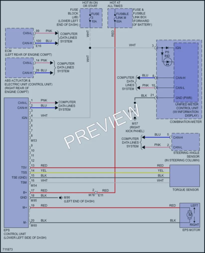 2020 Nissan NV200 Electronic Power Steering wiring diagram preview