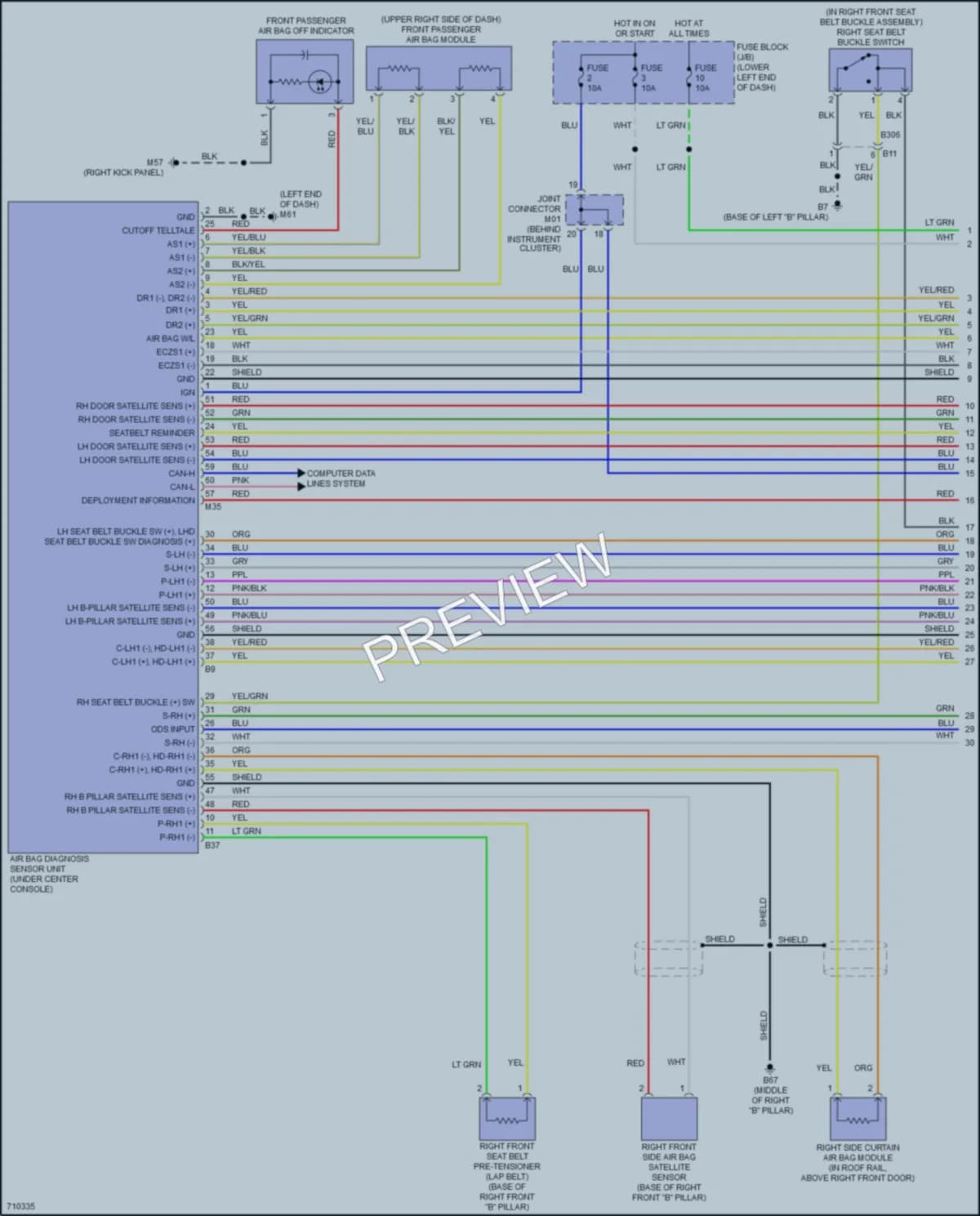 2020 Nissan NV200 Supplemental Restraints wiring diagram preview