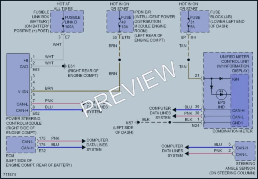 2020 Nissan Pathfinder Electronic Power Steering wiring diagram preview