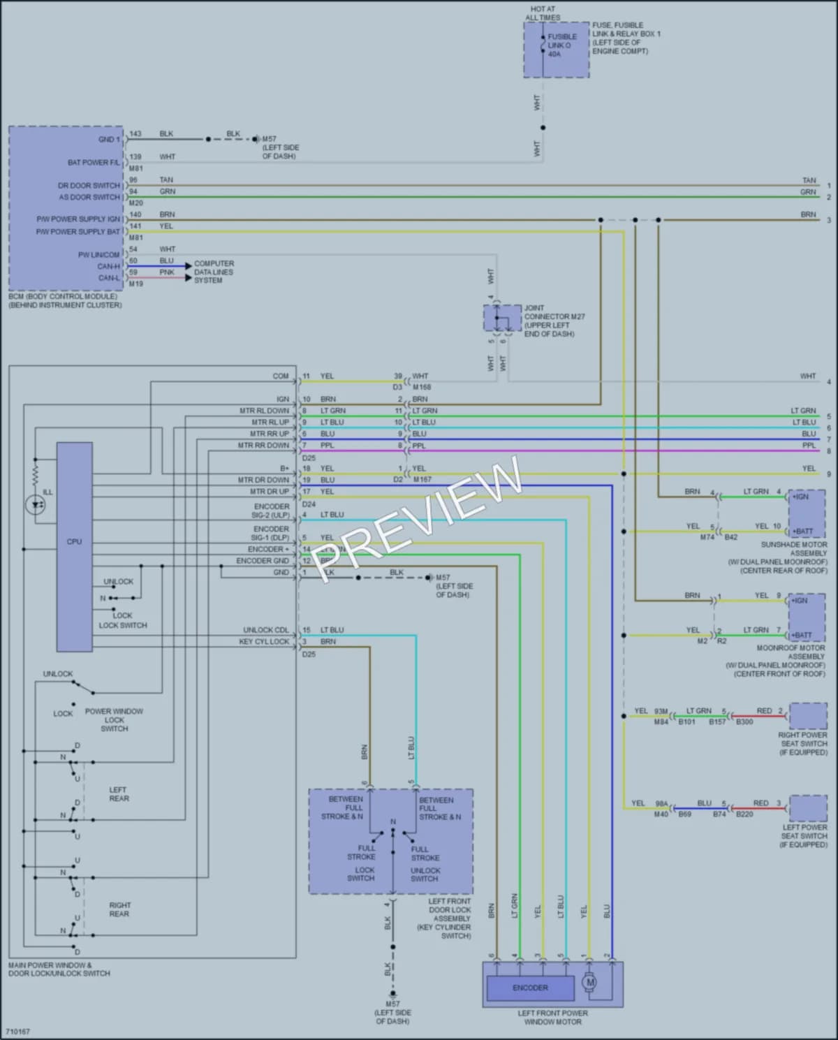 2020 Nissan Pathfinder Power Windows wiring diagram preview
