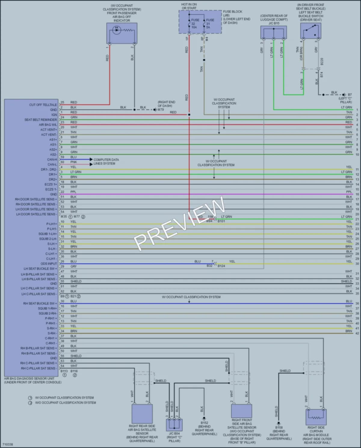 2020 Nissan Pathfinder Supplemental Restraints wiring diagram preview