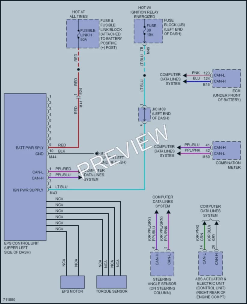 2020 Nissan RogueSport Electronic Power Steering wiring diagram preview