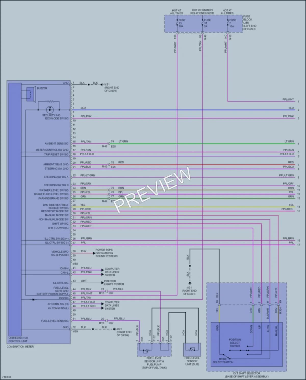 2020 Nissan RogueSport Instrument Cluster wiring diagram preview