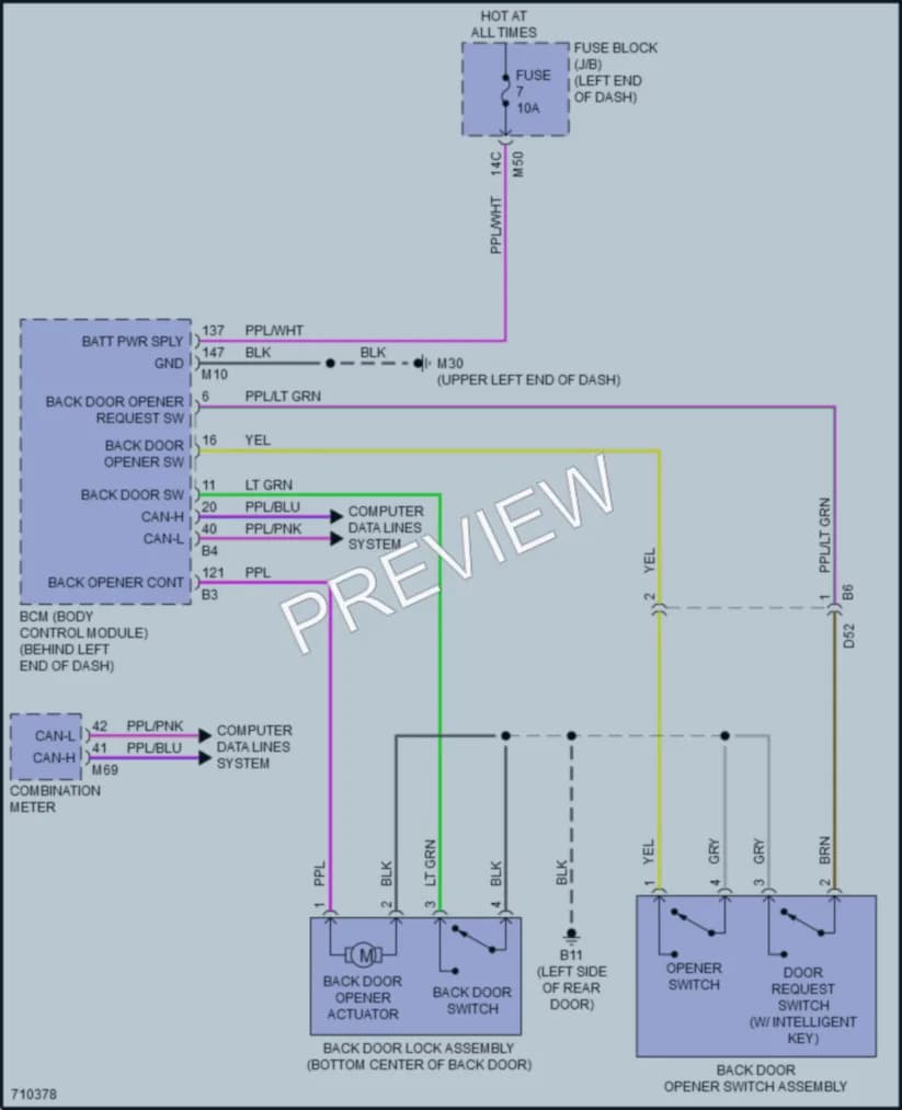 2020 Nissan RogueSport Trunk Tailgate Fuel Door wiring diagram preview