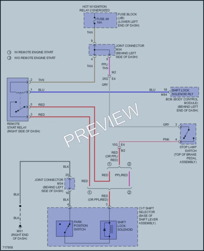 2020 Nissan Sentra Shift Interlock wiring diagram preview