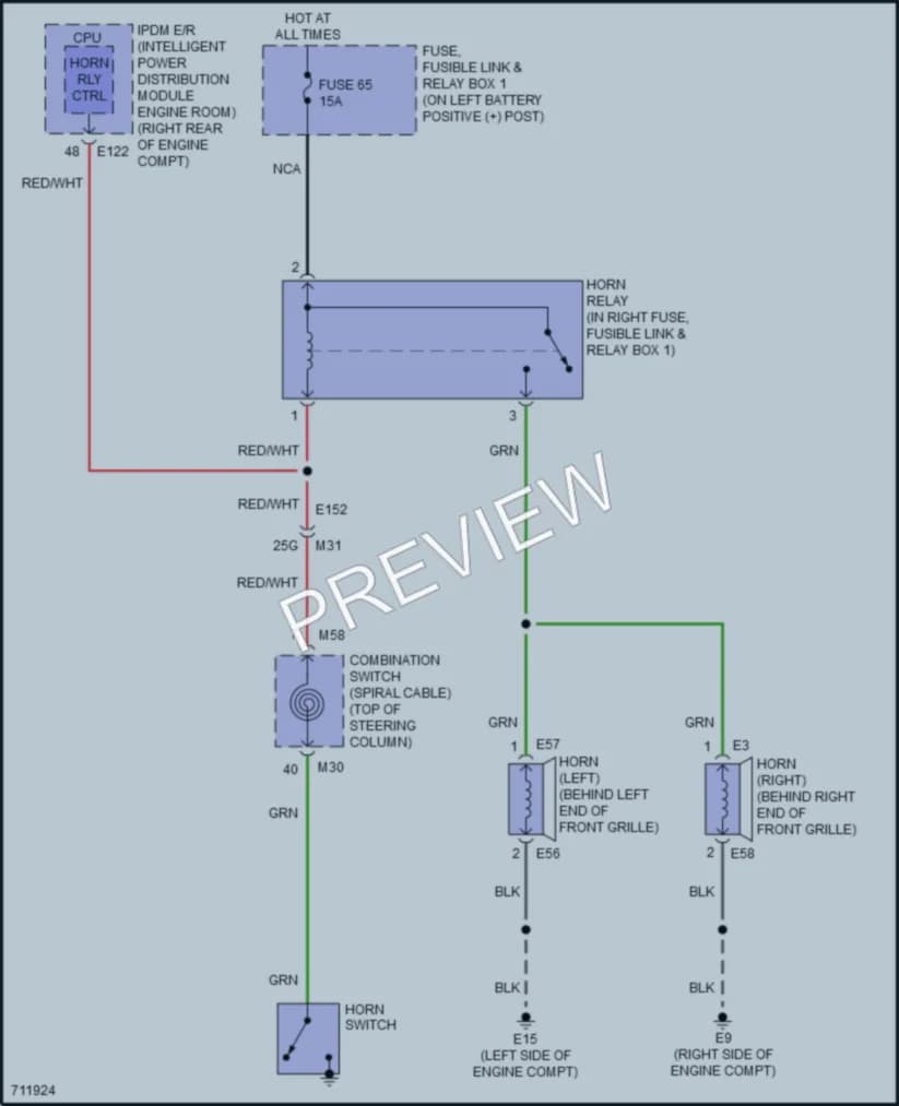 2020 Nissan TitanXD Horn wiring diagram preview