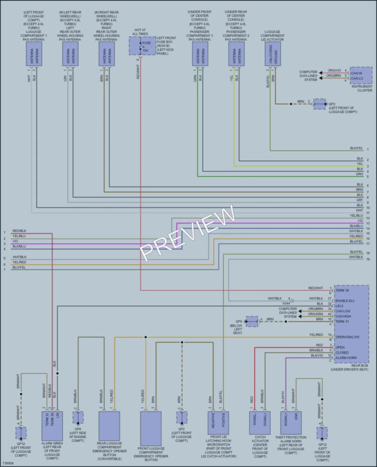 2020 Porsche 718Boxster Anti Theft wiring diagram preview