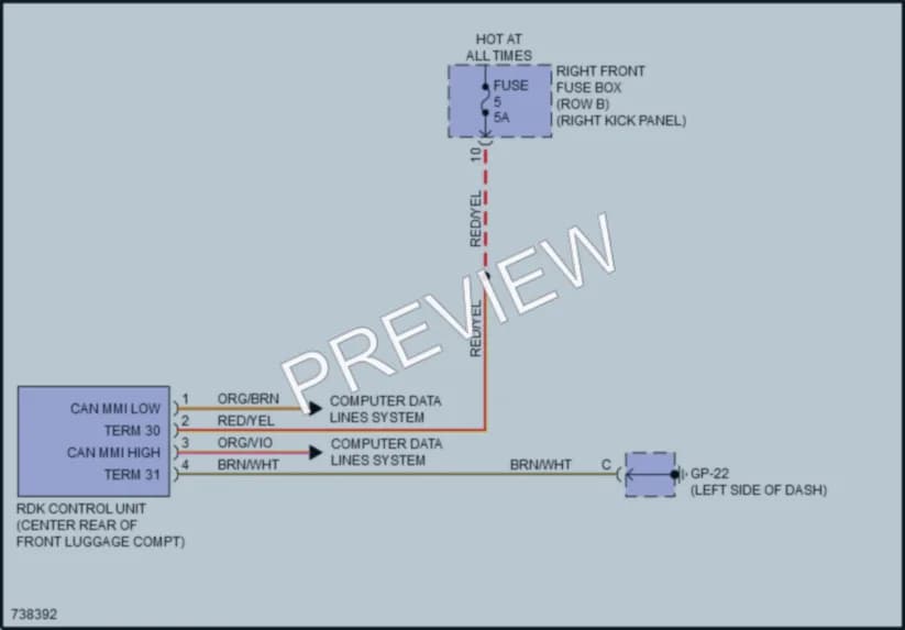 2020 Porsche 718Boxster Warning Systems wiring diagram preview
