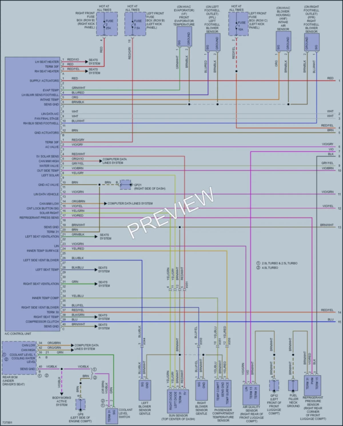 2020 Porsche 718Cayman Air Conditioning wiring diagram preview