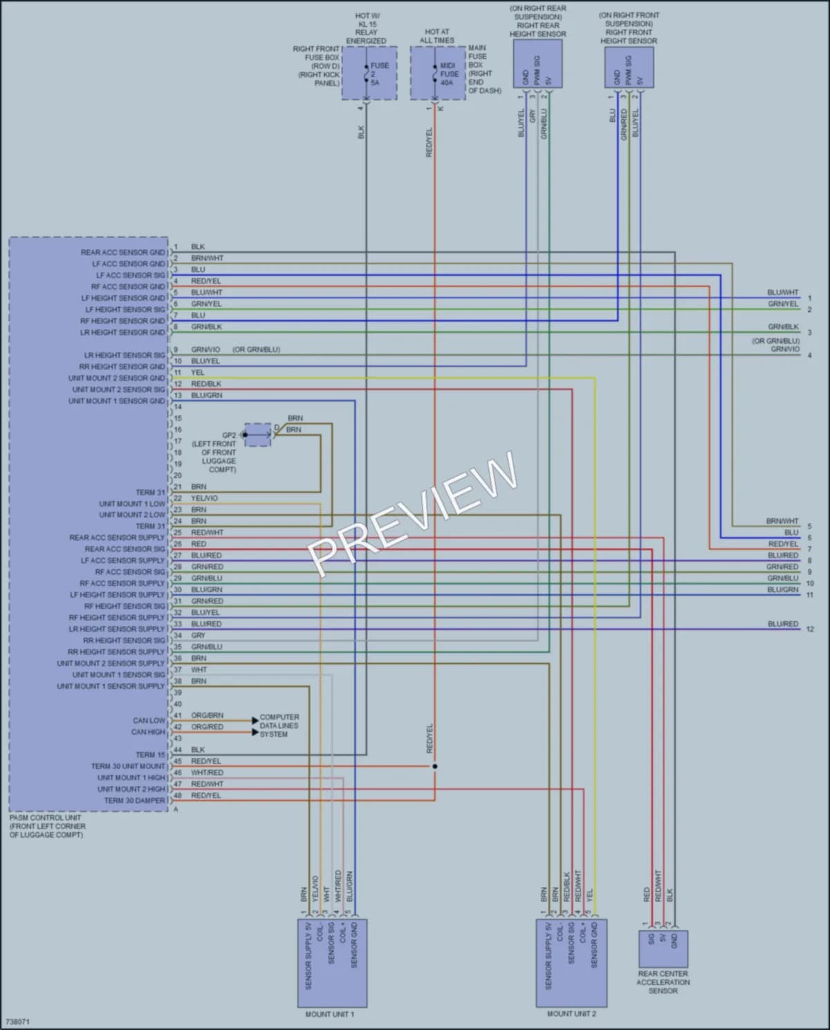 2020 Porsche 718Cayman Electronic Suspension wiring diagram preview