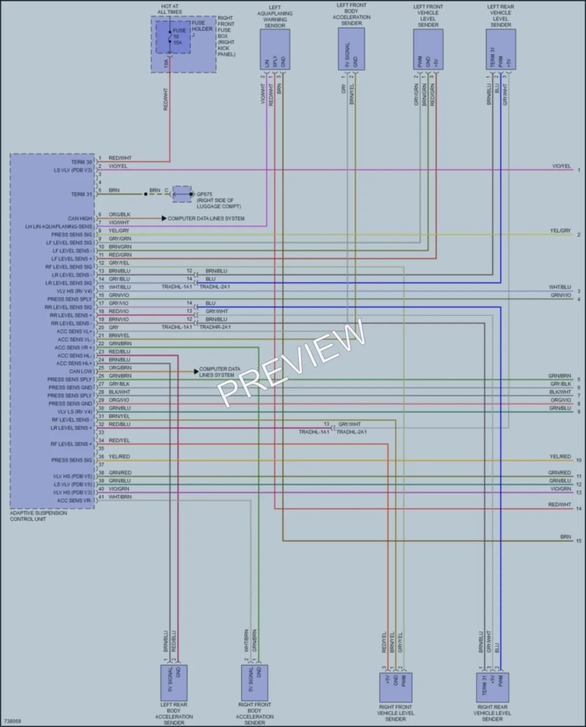 2020 Porsche 911 Electronic Suspension wiring diagram preview