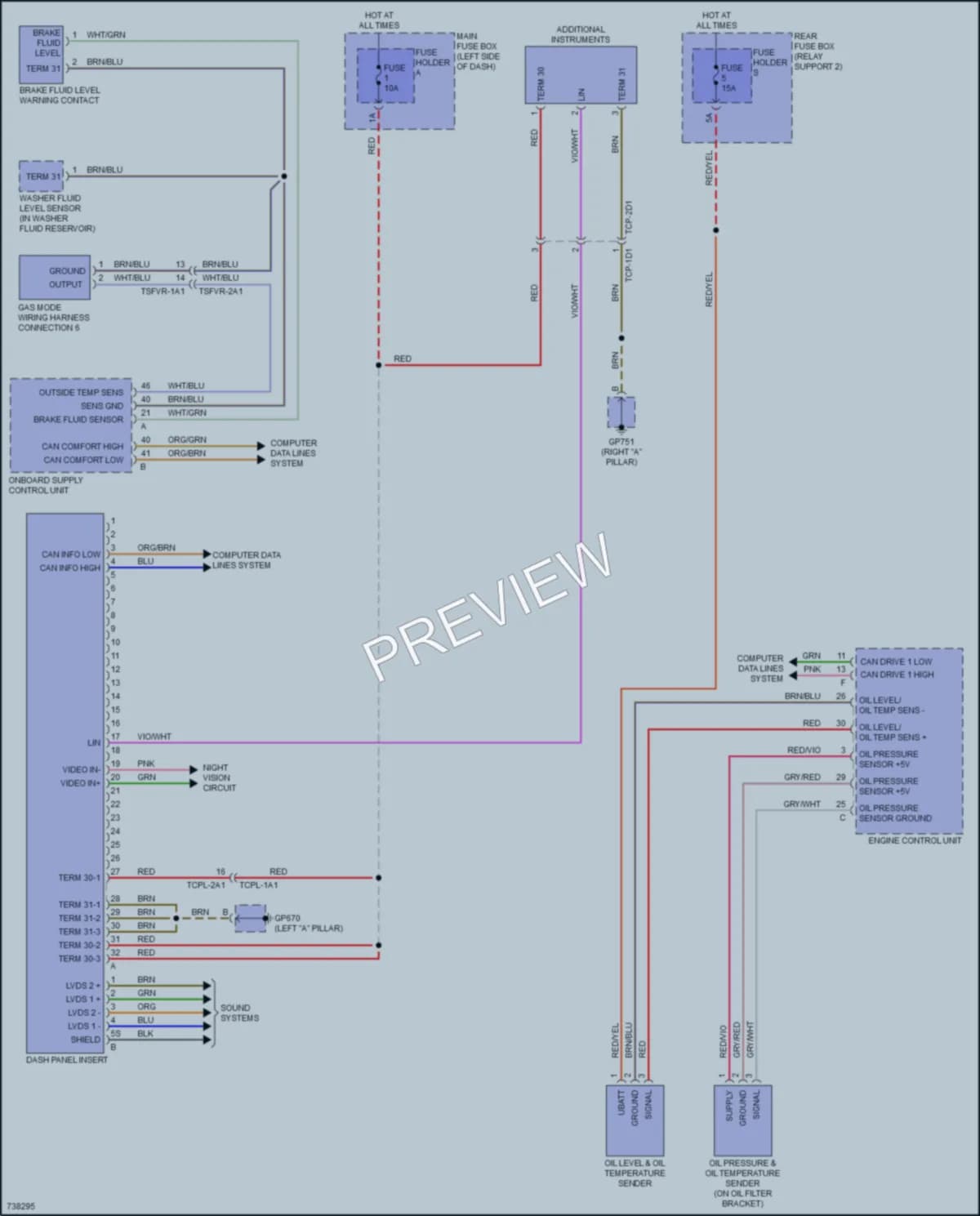 2020 Porsche 911 Instrument Cluster wiring diagram preview