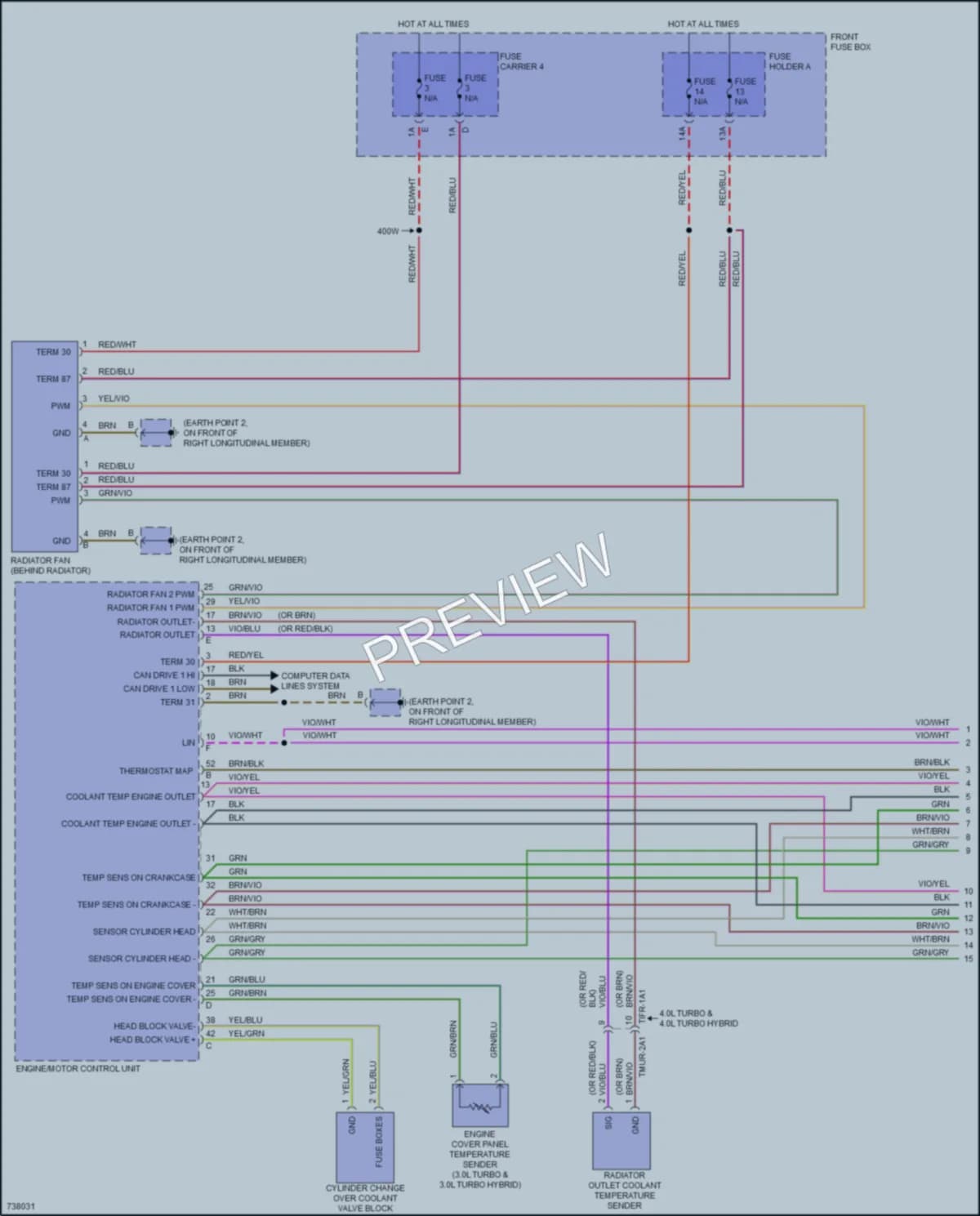 2020 Porsche CayenneCoupe Cooling Fan wiring diagram preview