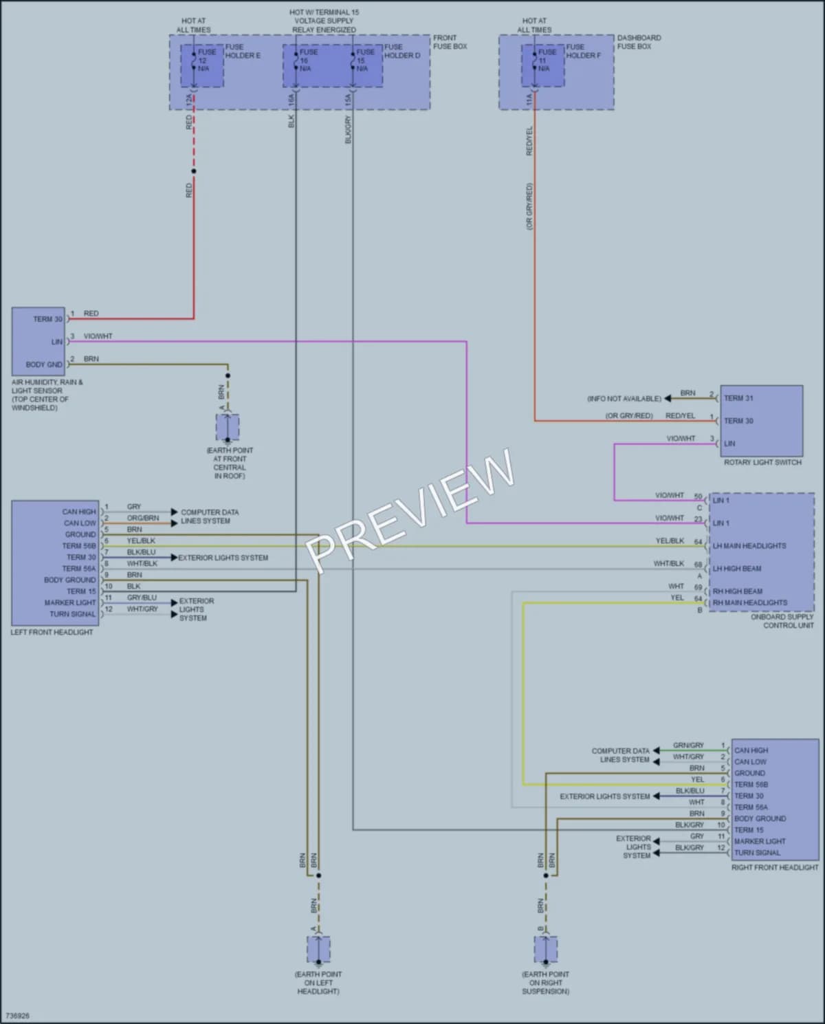 2020 Porsche CayenneCoupe Headlights wiring diagram preview