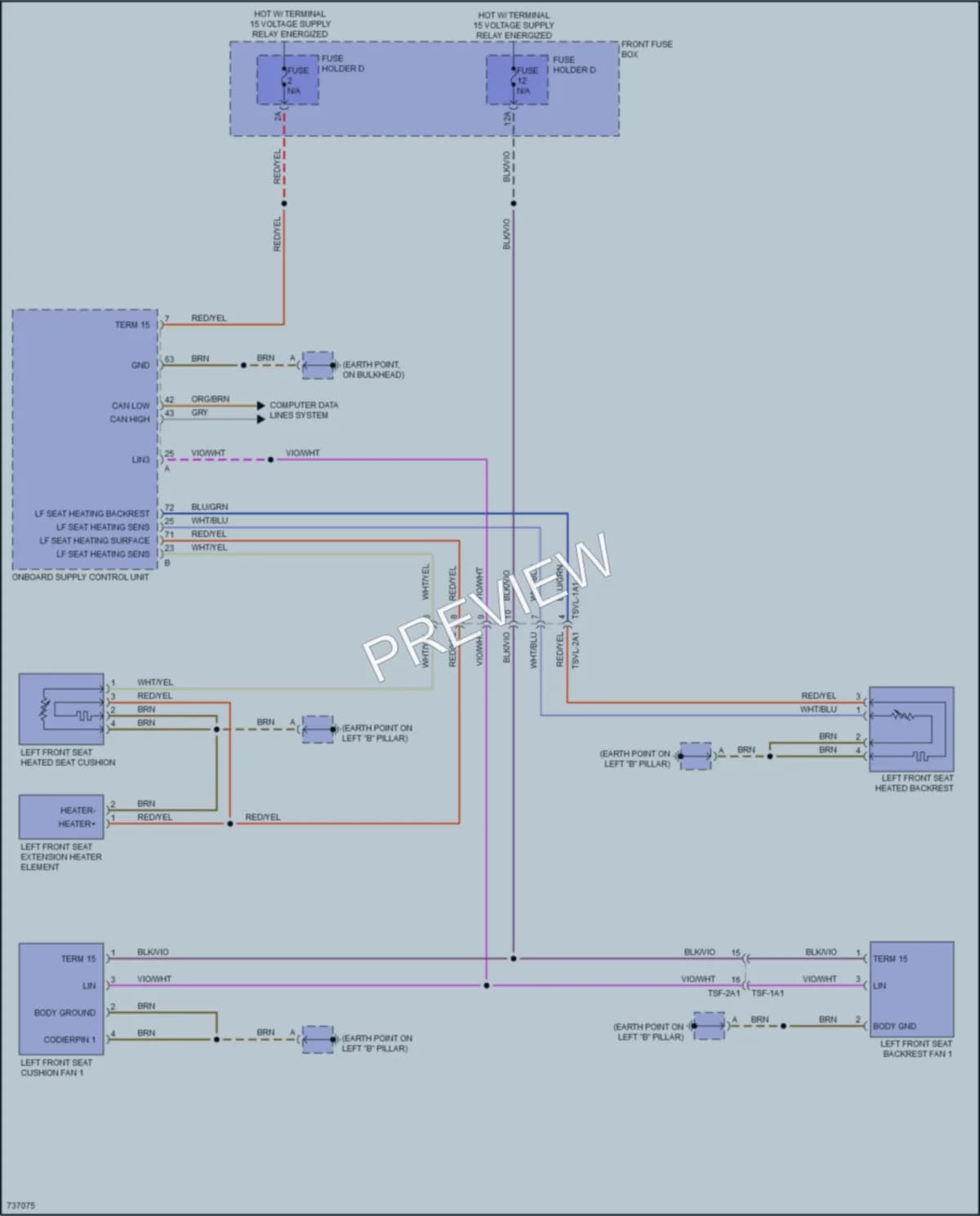 2020 Porsche CayenneCoupe Power Seats wiring diagram preview