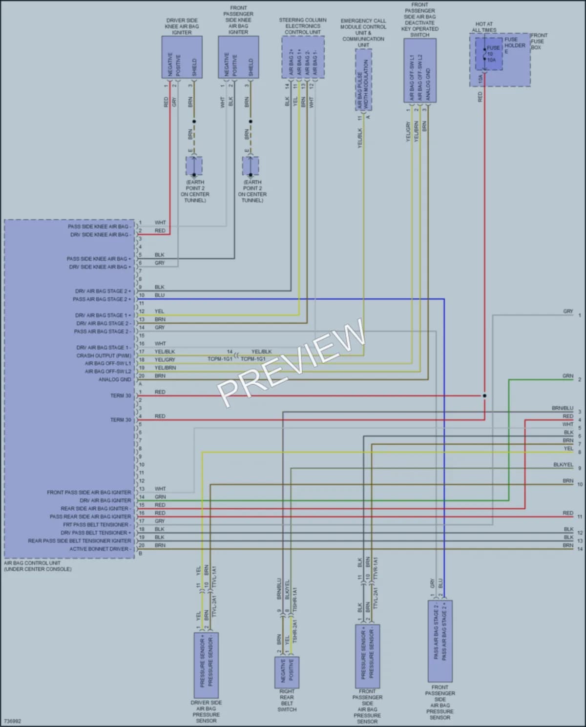 2020 Porsche CayenneCoupe Supplemental Restraints wiring diagram preview