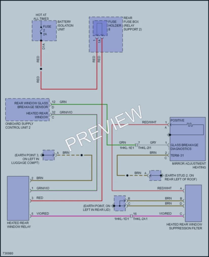 2020 Porsche CayenneCoupeHybrid Defoggers wiring diagram preview