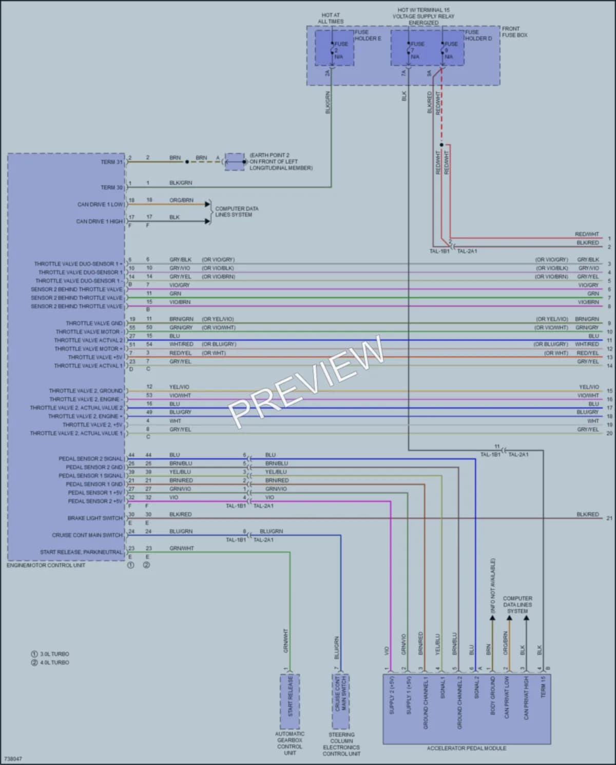 2020 Porsche CayenneHybrid Cruise Control wiring diagram preview