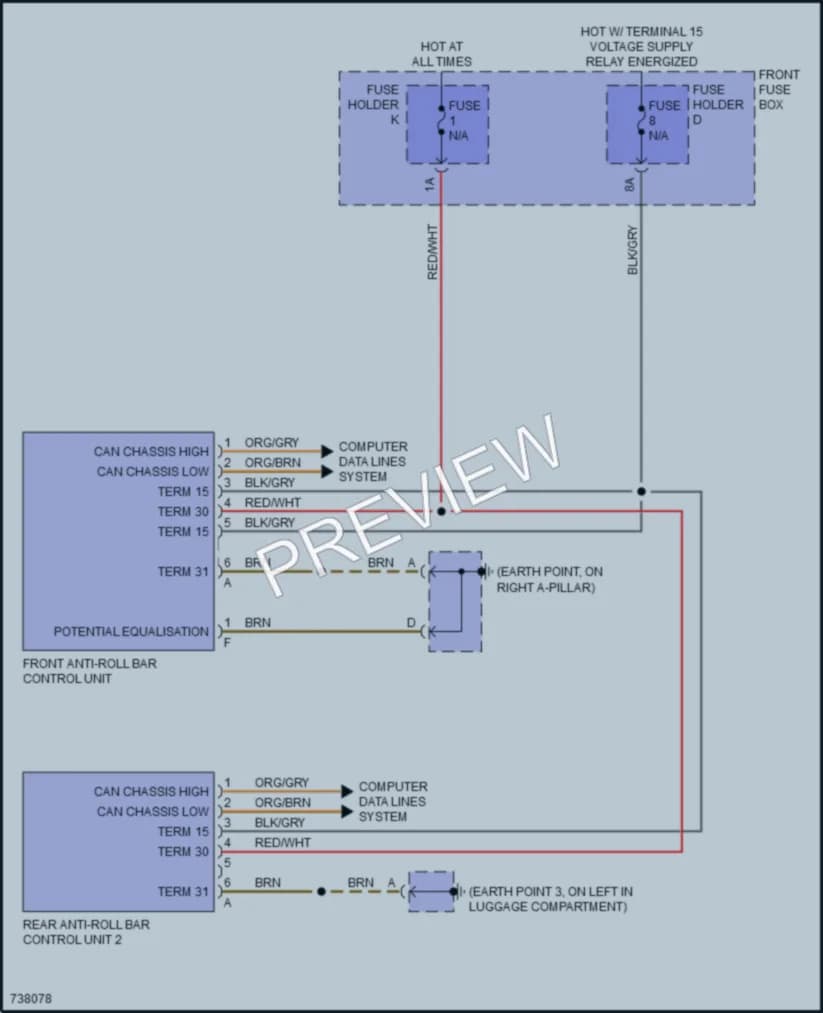 2020 Porsche CayenneHybrid Electronic Suspension wiring diagram preview
