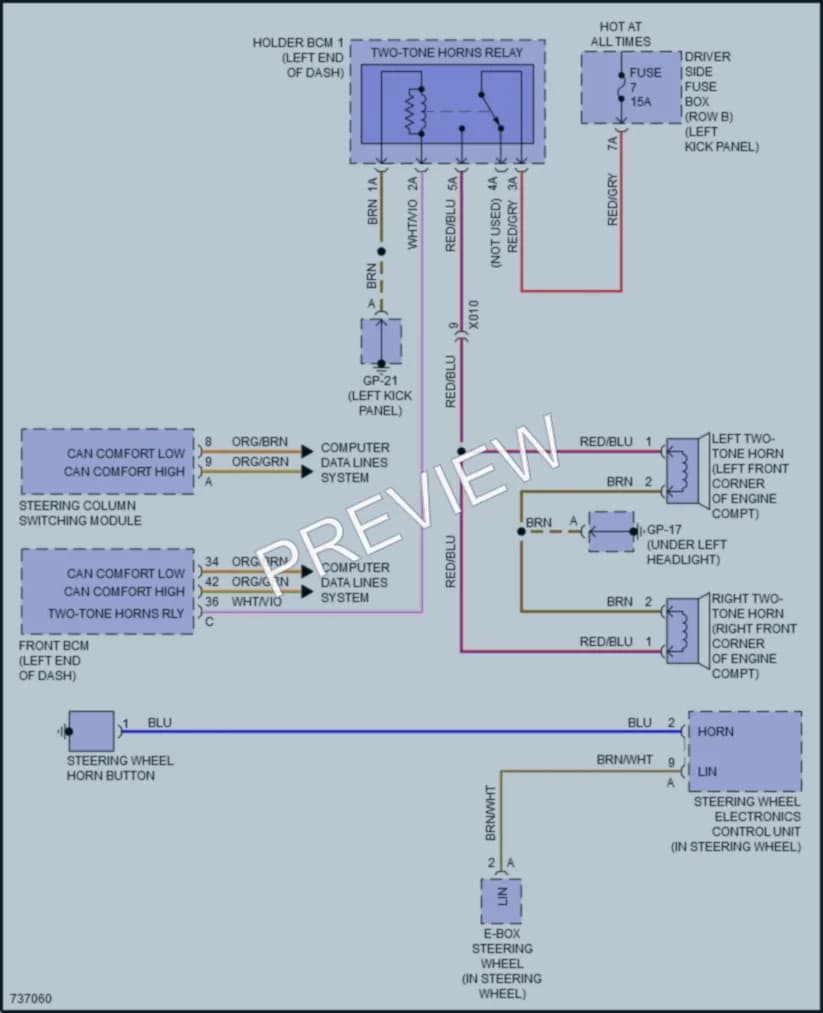 2020 Porsche Macan Horn wiring diagram preview