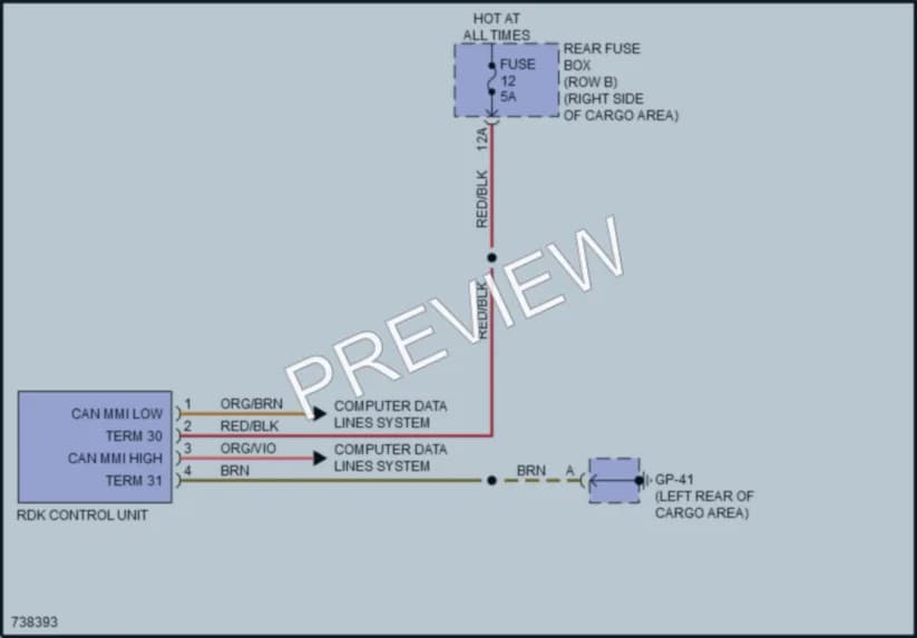 2020 Porsche Macan Warning Systems wiring diagram preview