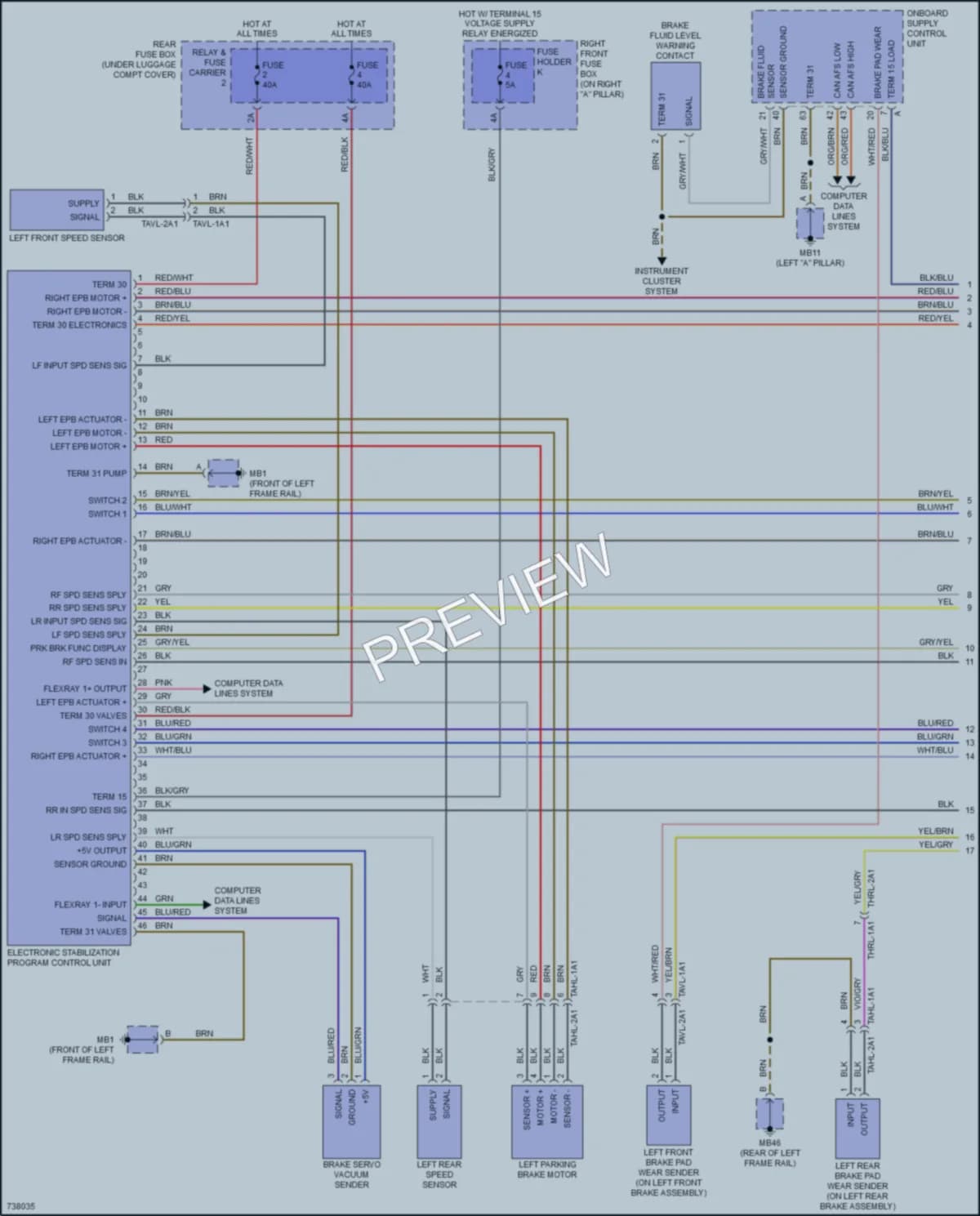2020 Porsche Panamera Anti Lock Brakes wiring diagram preview