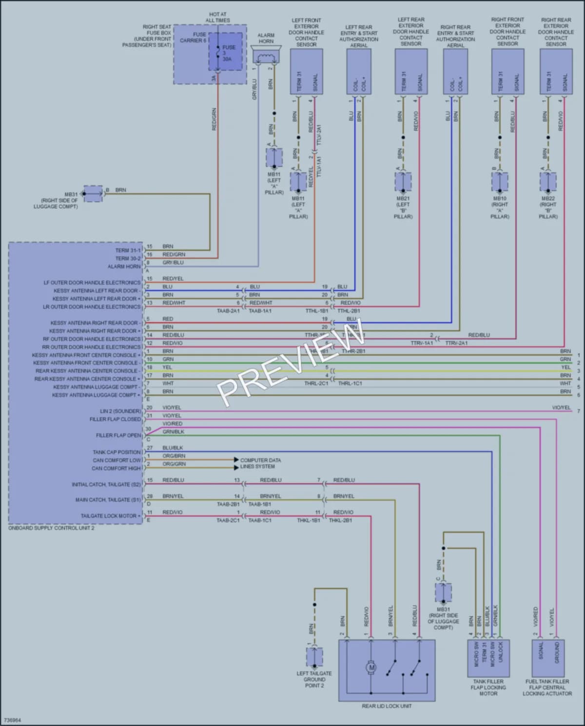 2020 Porsche Panamera Anti Theft wiring diagram preview