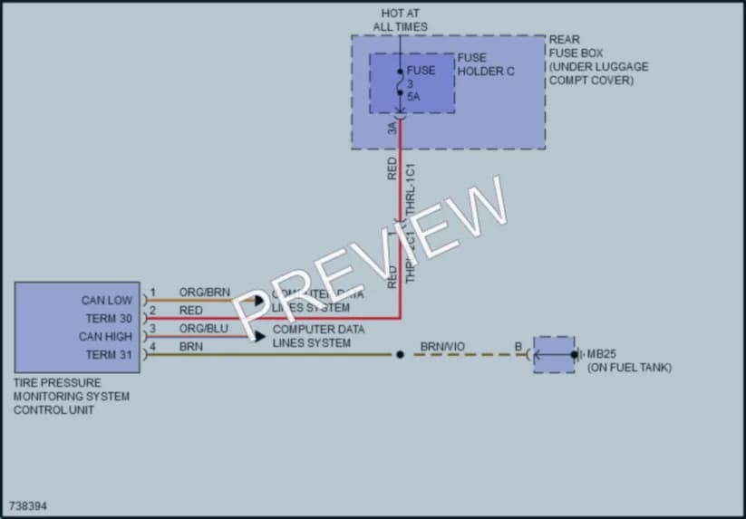 2020 Porsche Panamera Warning Systems wiring diagram preview