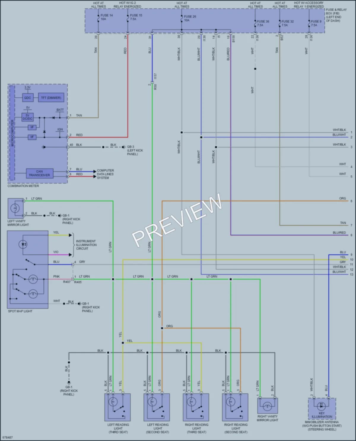 2020 Subaru Ascent Interior Lights wiring diagram preview