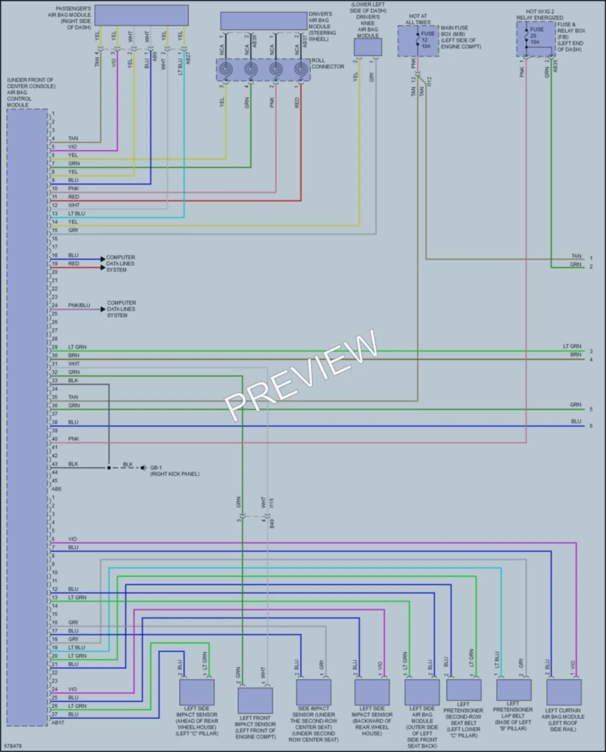2020 Subaru Ascent Supplemental Restraints wiring diagram preview