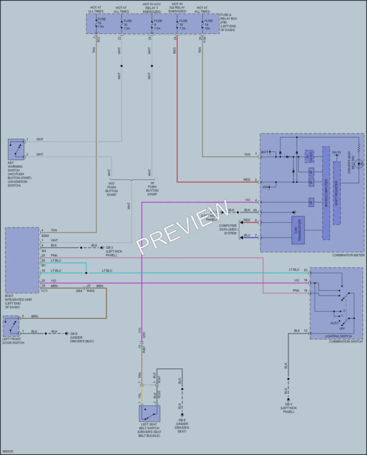 2020 Subaru Ascent Warning Systems wiring diagram preview