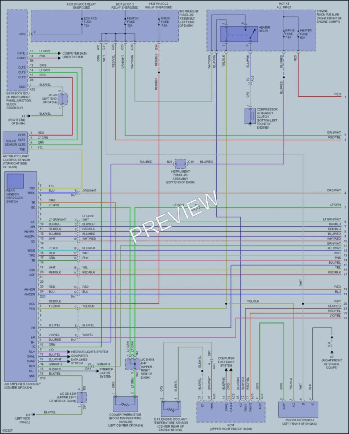 2020 Subaru BRZ Air Conditioning wiring diagram preview