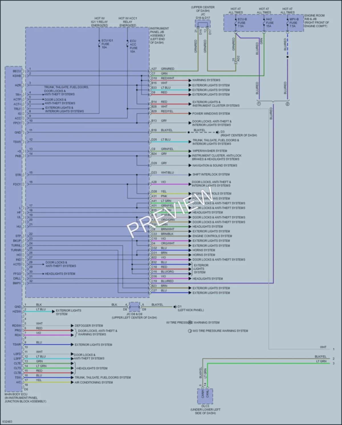 2020 Subaru BRZ Body Control Modules wiring diagram preview
