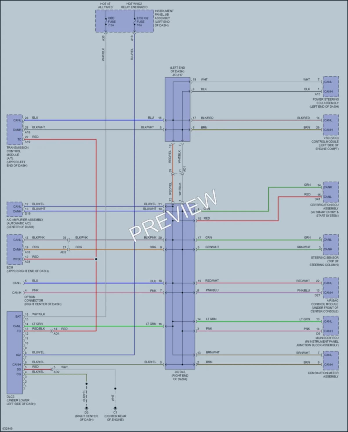2020 Subaru BRZ Computer Data Lines wiring diagram preview