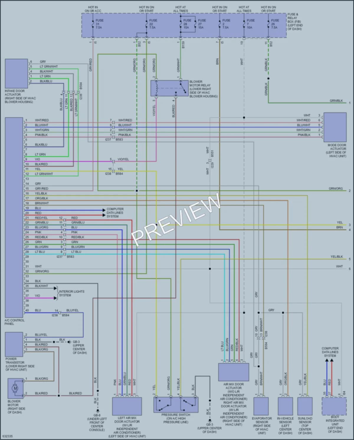 2020 Subaru WRX Air Conditioning wiring diagram preview