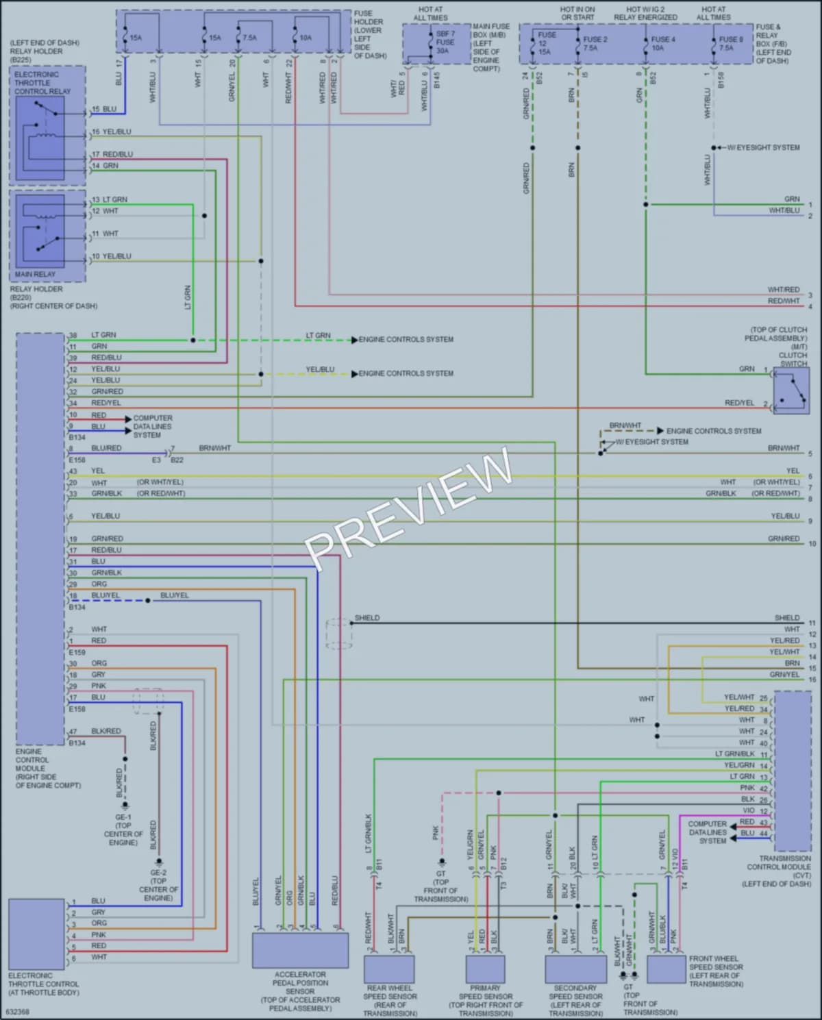 2020 Subaru WRX Cruise Control wiring diagram preview