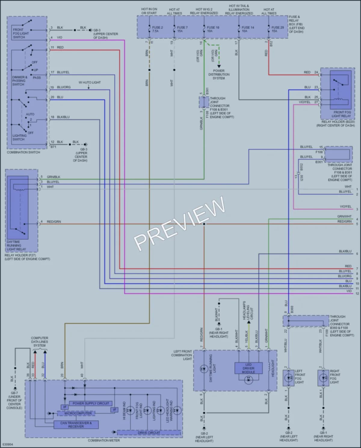 2020 Subaru WRX Headlights wiring diagram preview