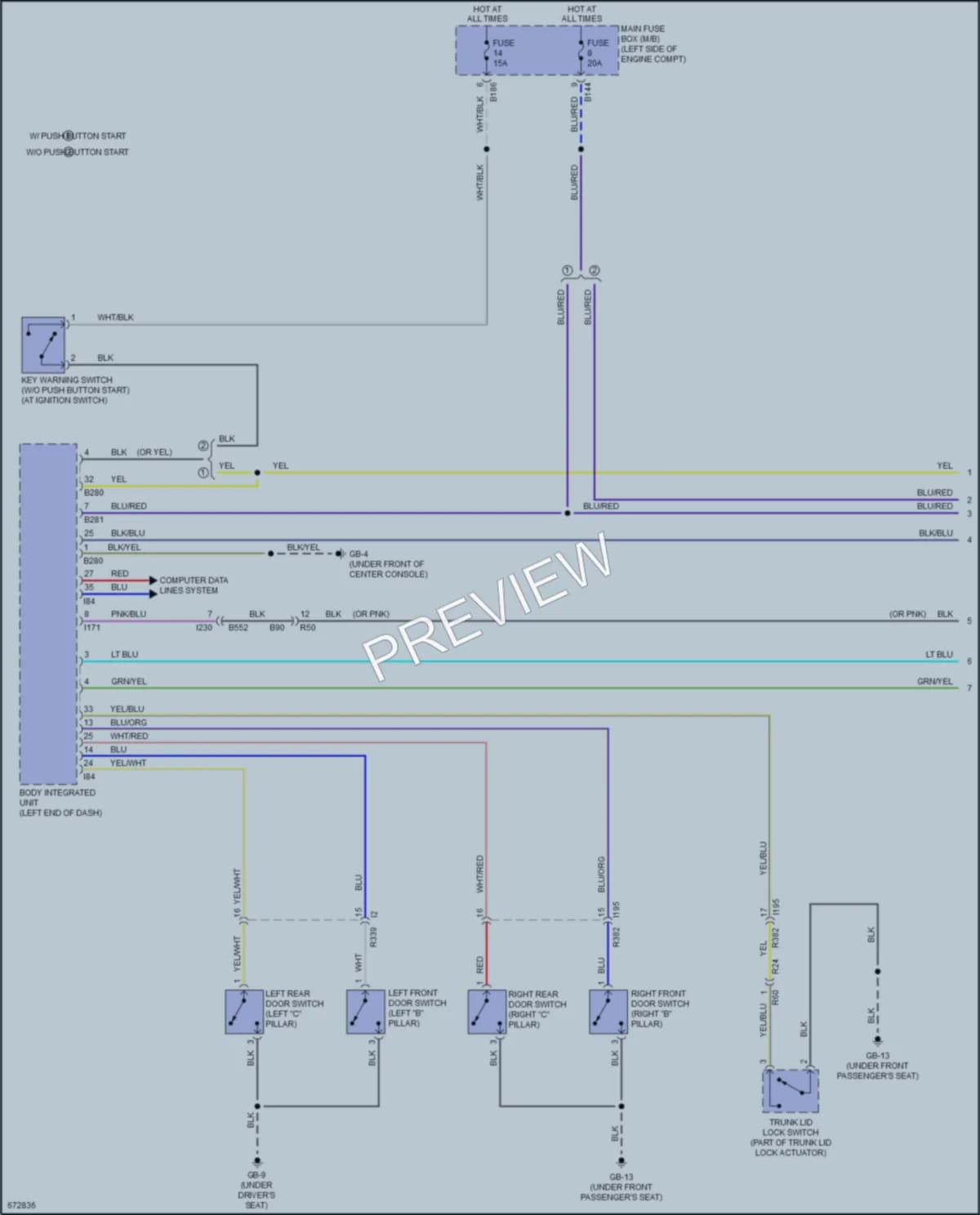 2020 Subaru WRX Interior Lights wiring diagram preview