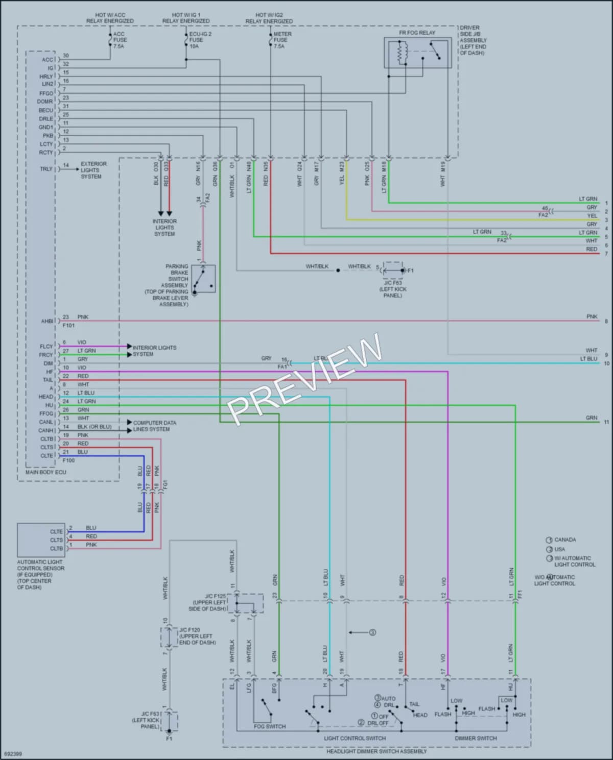 2020 Toyota 4Runner Headlights wiring diagram preview