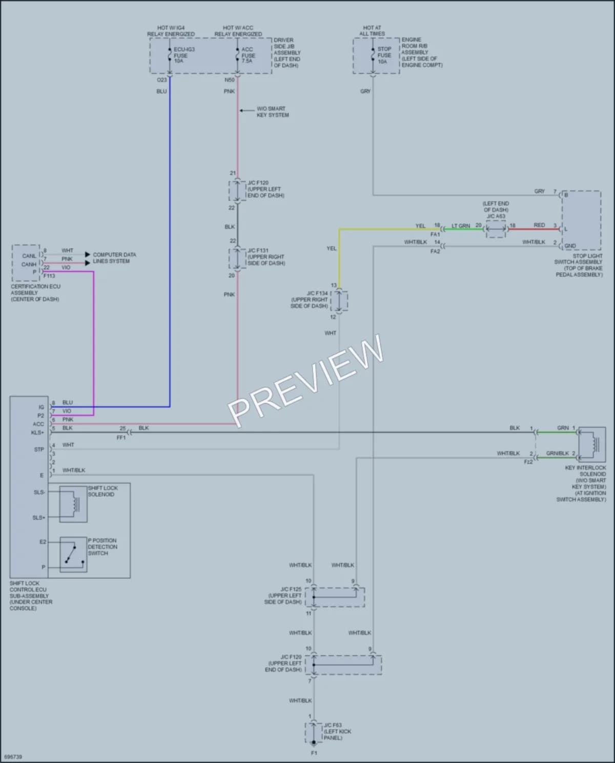 2020 Toyota 4Runner Shift Interlock wiring diagram preview